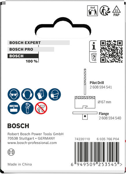 BOSCH Testera za otvore sa držačem za cigle i meke pločice, 67×60 mm - Testera za otvore A B&S T 67mm (2608594535) Power Tools BOSCH Madras doo Beograd
