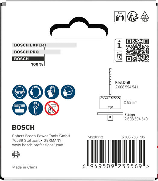 BOSCH Testera za otvore sa držačem za cigle i meke pločice, 83×60 mm - Testera za otvore A B&S T 83mm (2608594537) Power Tools BOSCH Madras doo Beograd