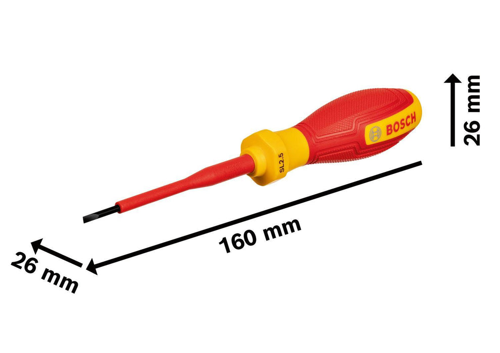 BOSCH VDE odvrtač SL2.5x75 - Odvrtač VDE Screwdriver SL2.5 (1600A02NC0) Power Tools BOSCH Madras doo Beograd