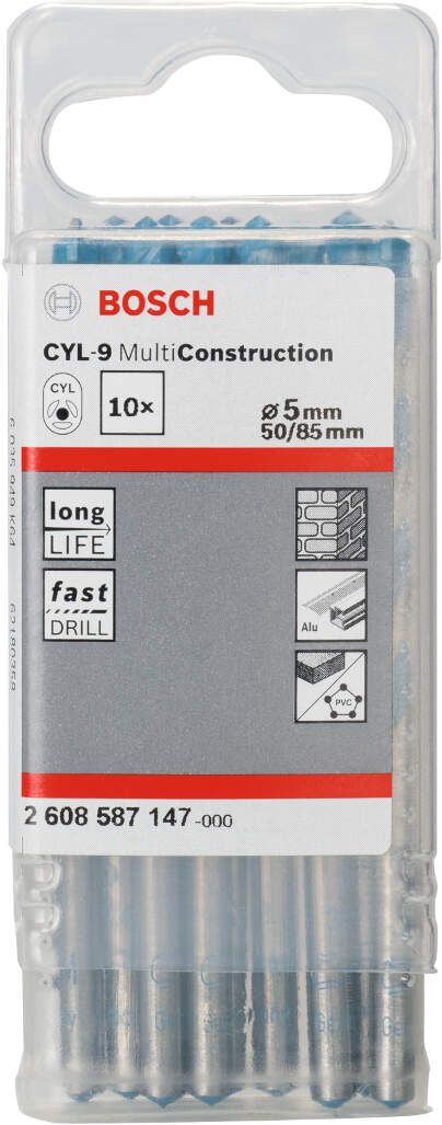 Bosch višenamenska burgija CYL-9 Multi Construction 5 x 50 x 85 mm, d 5 mm pakovanje od 10 komada - 2608587147 Višenamenska burgija BOSCH BOSCH-2608587147 Madras doo Beograd