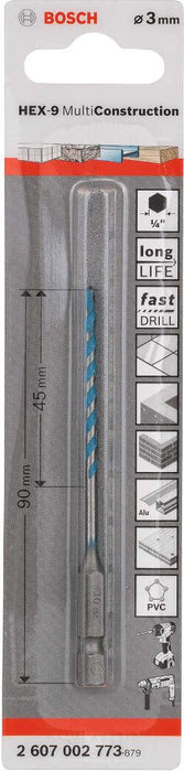 Bosch višenamenska burgija HEX-9 Multi Construction 3 x 45 x 90 mm pakovanje od 1 komada - 2607002773 Višenamenska burgija BOSCH BOSCH-2607002773 Madras doo Beograd