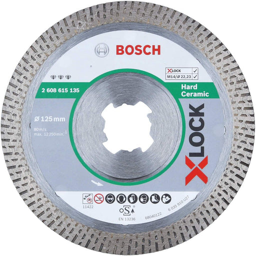 Bosch X-LOCK Best for Hard Ceramic dijamantska rezna ploča 125x22,23x1,4x10 - 2608615135 Dijamantska rezna ploča BOSCH BOSCH-2608615135 Madras doo Beograd