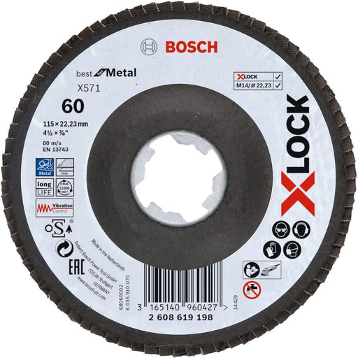 Bosch X-LOCK lamelne ploče, verzija pod uglom, vlaknasta ploča, Ø115 mm, G 60, X571, Best for Metal, 1 komad - 2608619198 Lamelna ploča BOSCH BOSCH-2608619198 Madras doo Beograd