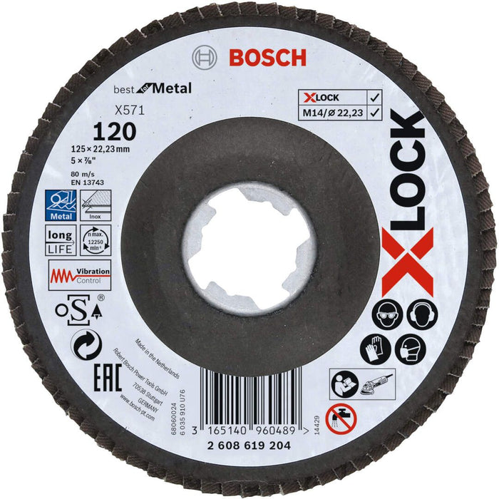 Bosch X-LOCK lamelne ploče, verzija pod uglom, vlaknasta ploča, Ø125 mm, G 120, X571, Best for Metal, 1 komad - 2608619204 Lamelna ploča BOSCH BOSCH-2608619204 Madras doo Beograd