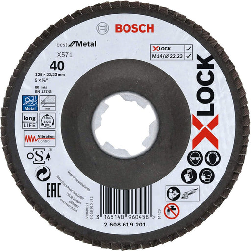 Bosch X-LOCK lamelne ploče, verzija pod uglom, vlaknasta ploča, Ø125 mm, G 40, X571, Best for Metal, 1 komad - 2608619201 Lamelna ploča BOSCH BOSCH-2608619201 Madras doo Beograd