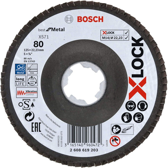 Bosch X-LOCK lamelne ploče, verzija pod uglom, vlaknasta ploča, Ø125 mm, G 80, X571, Best for Metal, 1 komad - 2608619203 Lamelna ploča BOSCH BOSCH-2608619203 Madras doo Beograd