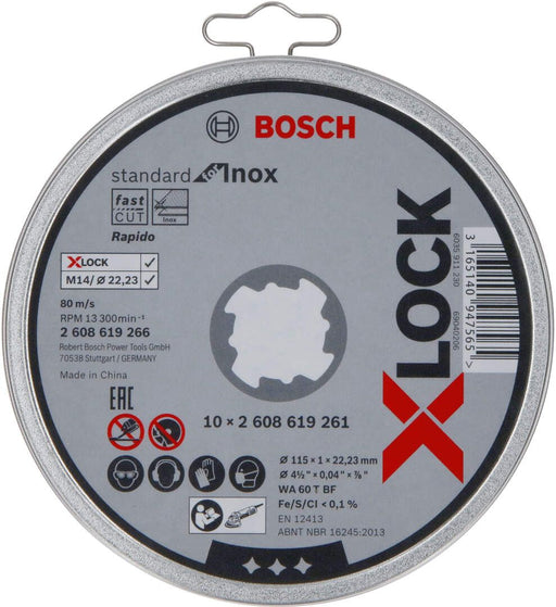 Bosch X-LOCK Standard for Inox 10x115x1x22,23 mm za ravno sečenje - 2608619266 Rezna ploča za inox BOSCH BOSCH-2608619266 Madras doo Beograd