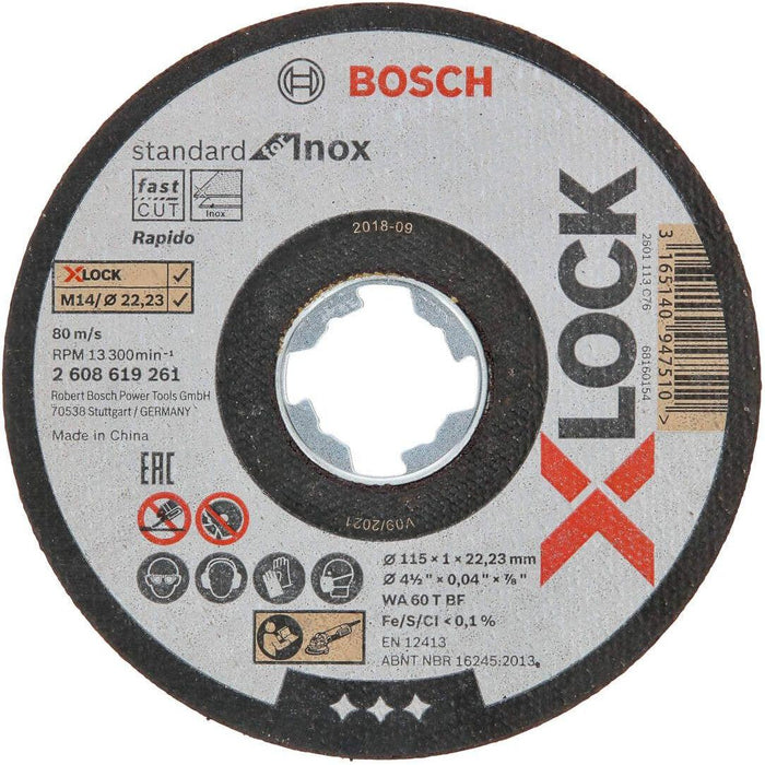 Bosch X-LOCK Standard for Inox 10x115x1x22,23 mm za ravno sečenje - 2608619266 Rezna ploča za inox BOSCH BOSCH-2608619266 Madras doo Beograd