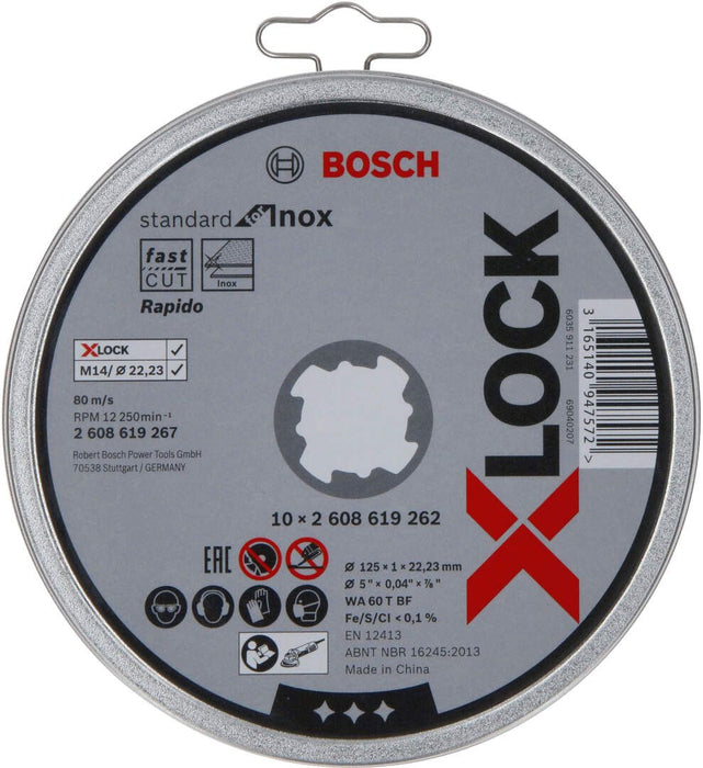 Bosch X-LOCK Standard for Inox 125x1x22,23 mm za ravno sečenje - pakovanje 10 komada (2608619267) Rezna ploča za inox BOSCH BOSCH-2608619267 Madras doo Beograd