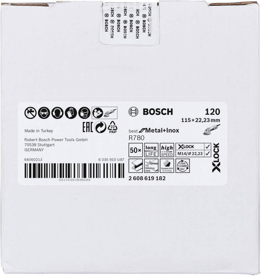 Bosch X-LOCK vlaknasta ploča, 115 mm, G120, zvezdasta rupa, R780 Best for Metal + Inox - 2608619182 Vlaknasta ploča BOSCH BOSCH-2608619182 Madras doo Beograd