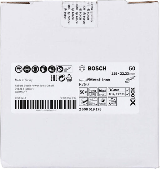 Bosch X-LOCK vlaknasta ploča, 115 mm, G50, zvezdasta rupa, R780 Best for Metal + Inox - 2608619178 Vlaknasta ploča BOSCH BOSCH-2608619178 Madras doo Beograd