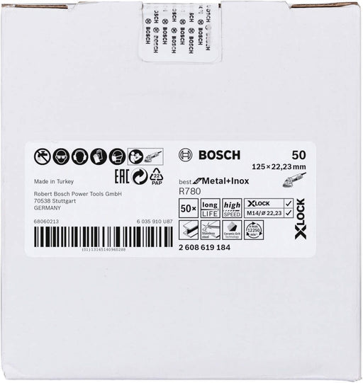 Bosch X-LOCK vlaknasta ploča, 125 mm, G50, zvezdasta rupa, R780 Best for Metal + Inox - 2608619184 Vlaknasta ploča BOSCH BOSCH-2608619184 Madras doo Beograd