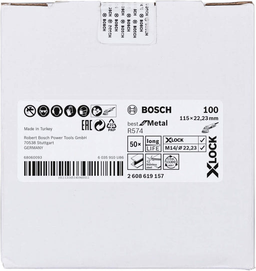 Bosch X-LOCK vlaknaste brusne ploče, Ø115 mm, G 100, R574, Best for Metal, 1 komad - 2608619157 Vlaknasta ploča BOSCH BOSCH-2608619157 Madras doo Beograd