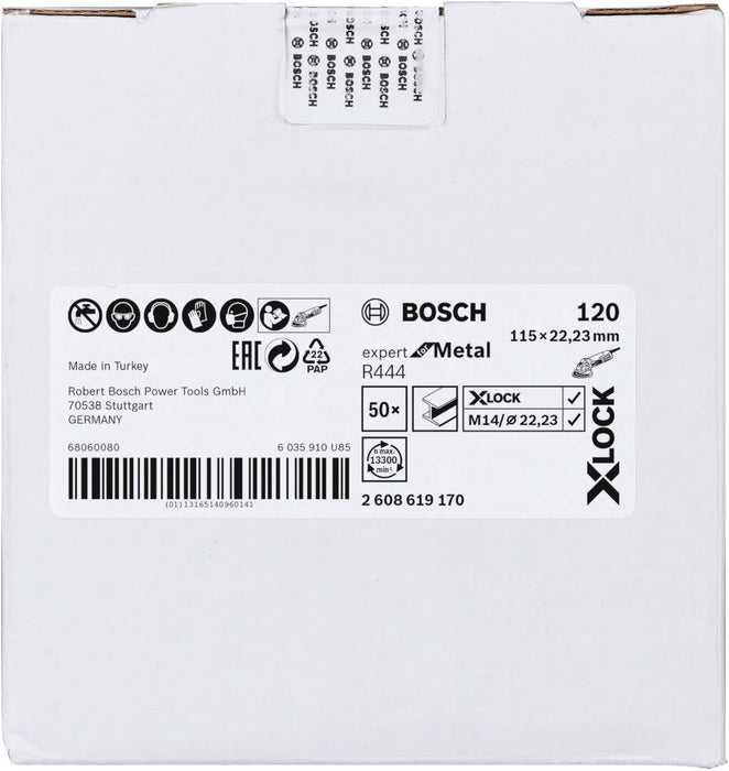 Bosch X-LOCK vlaknaste brusne ploče, Ø115 mm, G 120, R444, Expert for Metal, 1 komad - 2608619170 Vlaknasta ploča BOSCH BOSCH-2608619170 Madras doo Beograd