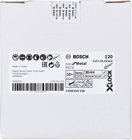 Bosch X-LOCK vlaknaste brusne ploče, Ø115 mm, G 120, R574, Best for Metal, 1 komad - 2608619158 Vlaknasta ploča BOSCH BOSCH-2608619158 Madras doo Beograd