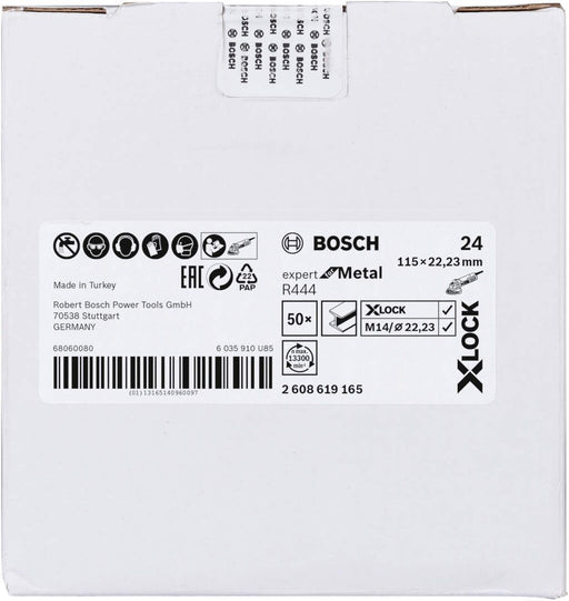 Bosch X-LOCK vlaknaste brusne ploče, Ø115 mm, G 24, R444, Expert for Metal, 1 komad - 2608619165 Vlaknasta ploča BOSCH BOSCH-2608619165 Madras doo Beograd