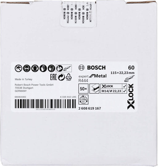 Bosch X-LOCK vlaknaste brusne ploče, Ø115 mm, G 60, R444, Expert for Metal, 1 komad - 2608619167 Vlaknasta ploča BOSCH BOSCH-2608619167 Madras doo Beograd