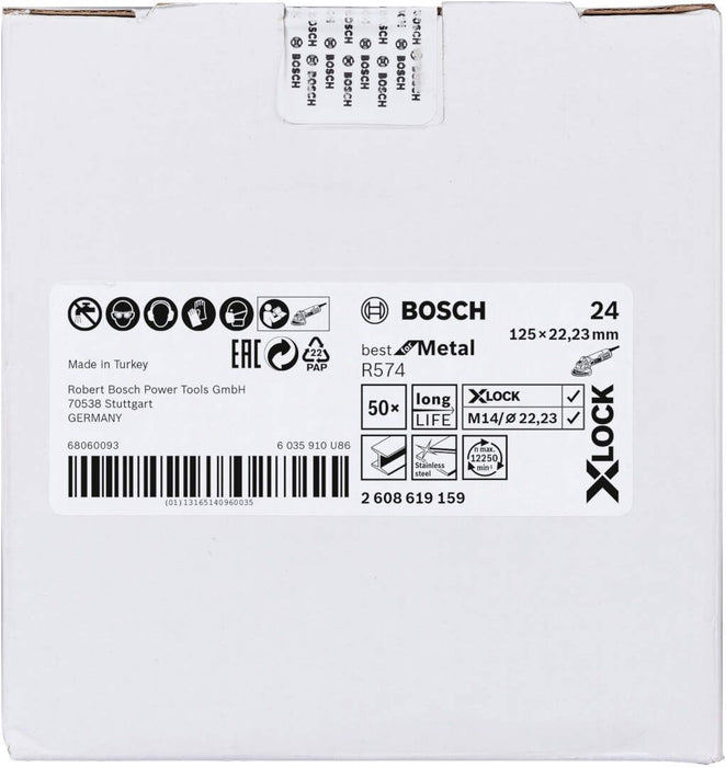 Bosch X-LOCK vlaknaste brusne ploče, Ø125 mm, G 24, R574, Best for Metal, 1 komad - 2608619159 Vlaknasta ploča BOSCH BOSCH-2608619159 Madras doo Beograd