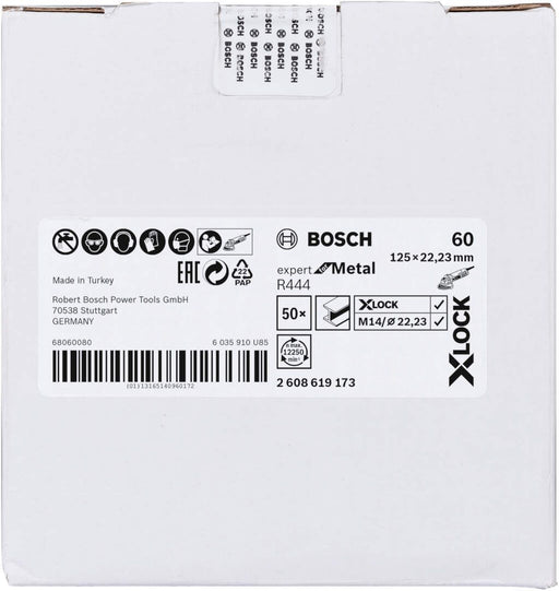 Bosch X-LOCK vlaknaste brusne ploče, Ø125 mm, G 60, R444, Expert for Metal, 1 komad - 2608619173 Vlaknasta ploča BOSCH BOSCH-2608619173 Madras doo Beograd