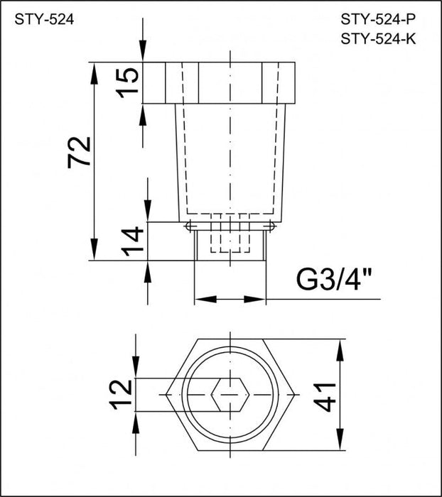 Čep STYRON ispitni 3/4 (STY-524) Vodovod i instalacije Styron STY-524 Madras doo Beograd