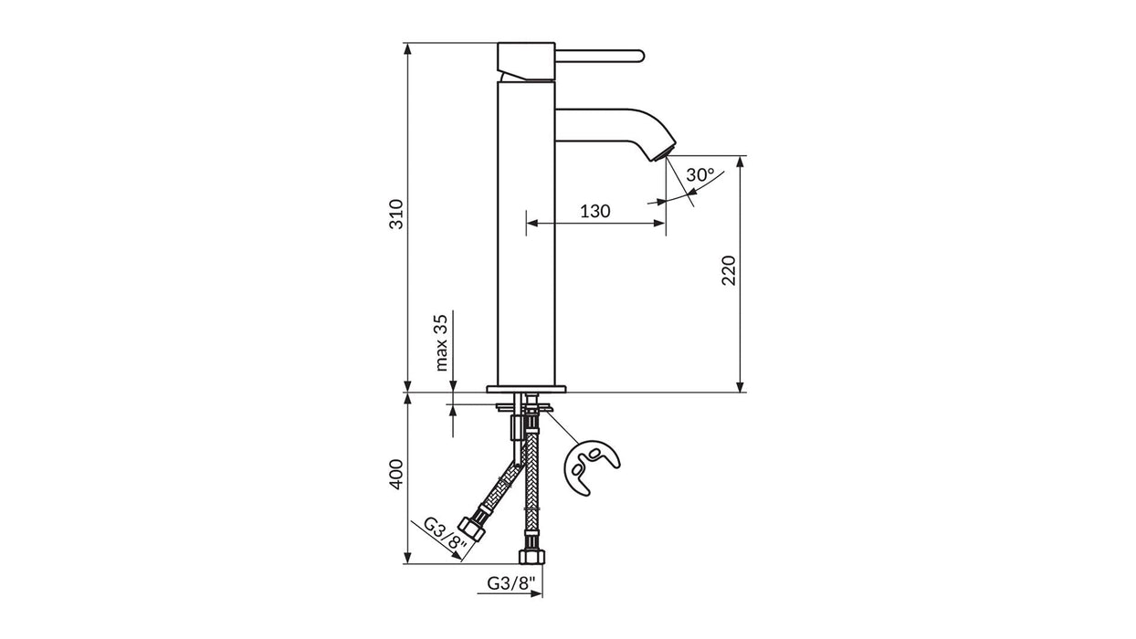 DARK CRNA BATERIJA ZA LAVABO VISOKA JD30109 ROSAN Baterije Rosan JD30109 Madras doo Beograd