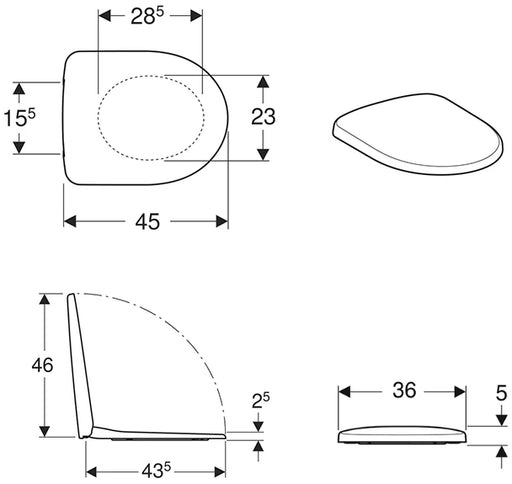 DASKA ZA WC ŠOLJU SELNOVA SQUARE SOFT-CLOSE 500.334.01.1 GEBERIT WC daske Geberit Madras doo Beograd