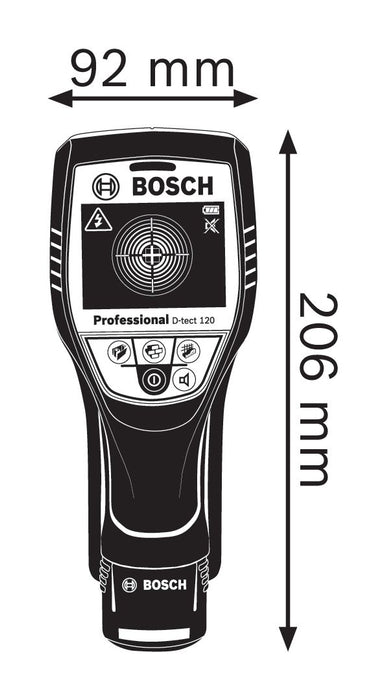 Detektor struje - kablova pod naponom Bosch D-Tect 120 Solo bez baterija i punjača L-Boxx (0601081308) Detektor kablova BOSCH BOSCH-0601081308 Madras doo Beograd