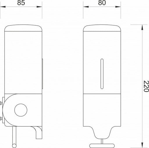 Dozer sapuna 500ml ABS hrom (WT-425) Dozeri tečnog sapuna Minotti WT-425 Madras doo Beograd