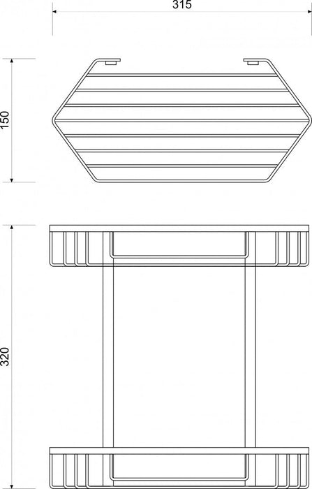 Držač MINOTTI 360x170x330 žičani dupli ugaoni aluminijum (MA813) Police Minotti MA813 Madras doo Beograd