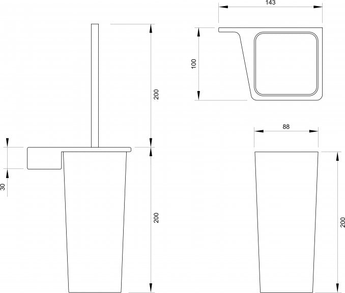 Držač wc četke CONCEPT LINEA (C-03-108) WC četke Concept Madras doo Beograd