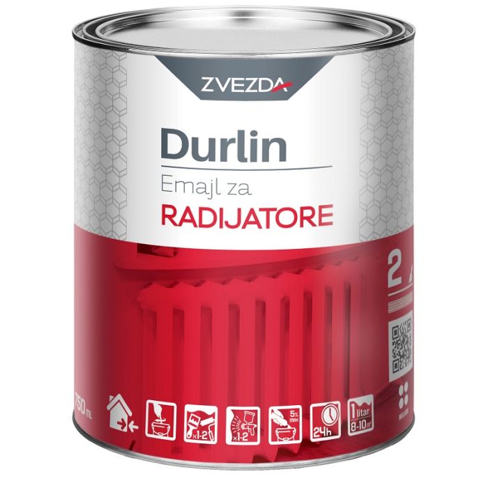 Durlin - Emajl za radijatore 0.75L Građevinski materijali Madras doo Beograd 42562602 Madras doo Beograd