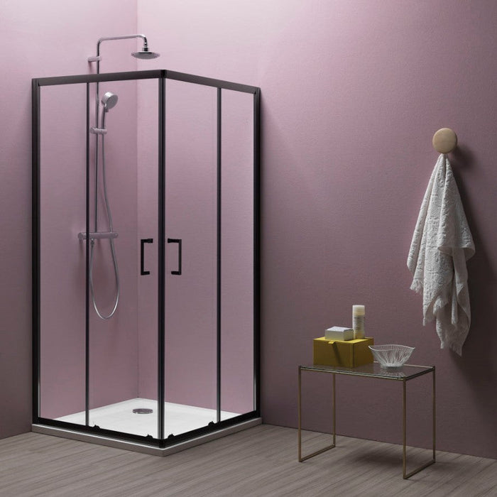 ECO QUAT TKK 80X80 TUŠ KABINA VISINE 185 PROVIDNO KALJENO STAKLO 5mm MAT CRNI DARK BLACK RAM KOLPA SAN Tuš kabine Kolpa san Madras doo Beograd