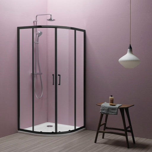 ECO QUAT TKP R90 TUŠ KABINA VISINE 185 PROVIDNO KALJENO STAKLO 5mm MAT CRNI DARK BLACK RAM KOLPA SAN Tuš kabine Kolpa san Madras doo Beograd