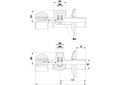 EK VENTIL KUGLA 1/2-3/4-3/8 KV555 KOVINA HZ608065 Ek ventili Herz Madras doo Beograd