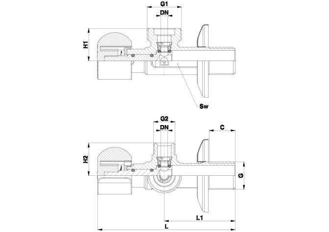 EK VENTIL KUGLA 1/2-3/4-3/8 KV555 KOVINA HZ608065 Ek ventili Herz Madras doo Beograd