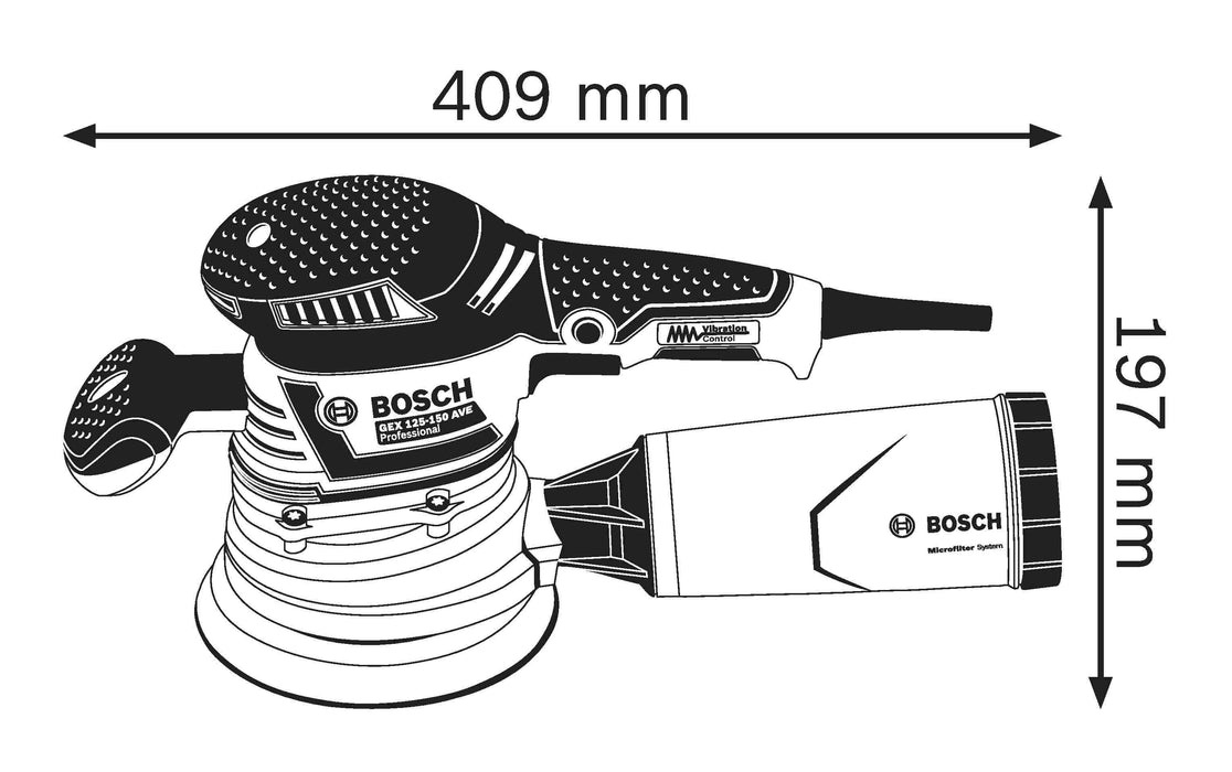 Ekscentar brusilica Bosch GEX 125-150 AVE; L-Boxx (060137B101) Ekscentar brusilica BOSCH BOSCH-060137B101 Madras doo Beograd