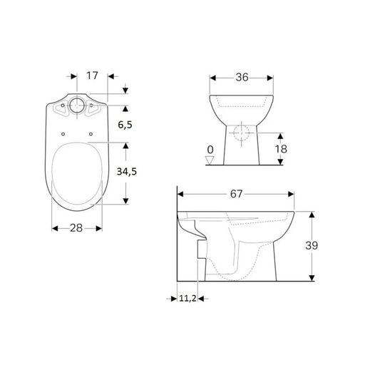 GEBERIT SELNOVA PODNA WC ŠOLJA ZA MONOBLOK HORIZONTALNI ODVOD (500.282.01.1) WC SOLJA GEBERIT 500.282.01.1 Madras doo Beograd