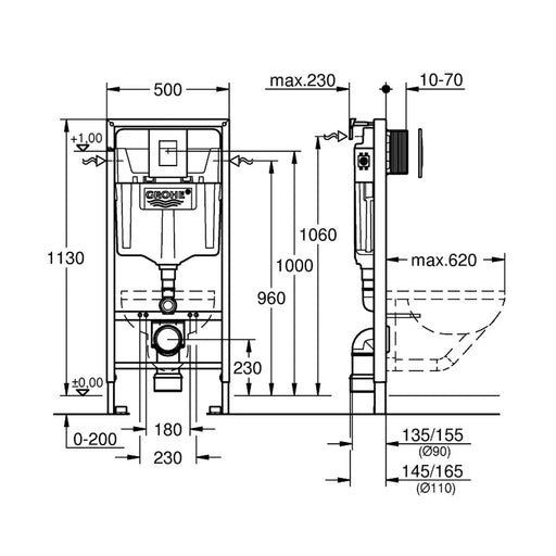 Grohe Rapid SL ugradni vodokotlić set 3 u 1 sa tipkom 38772001 Ugradni vodokotlići Grohe 38772001 Madras doo Beograd