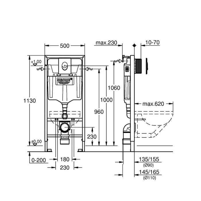 GROHE RAPID SL UGRADNI VODOKOTLIC SET 3U1 SA TIPKOM 38722001 Ugradni vodokotlići Grohe 38722001 Madras doo Beograd