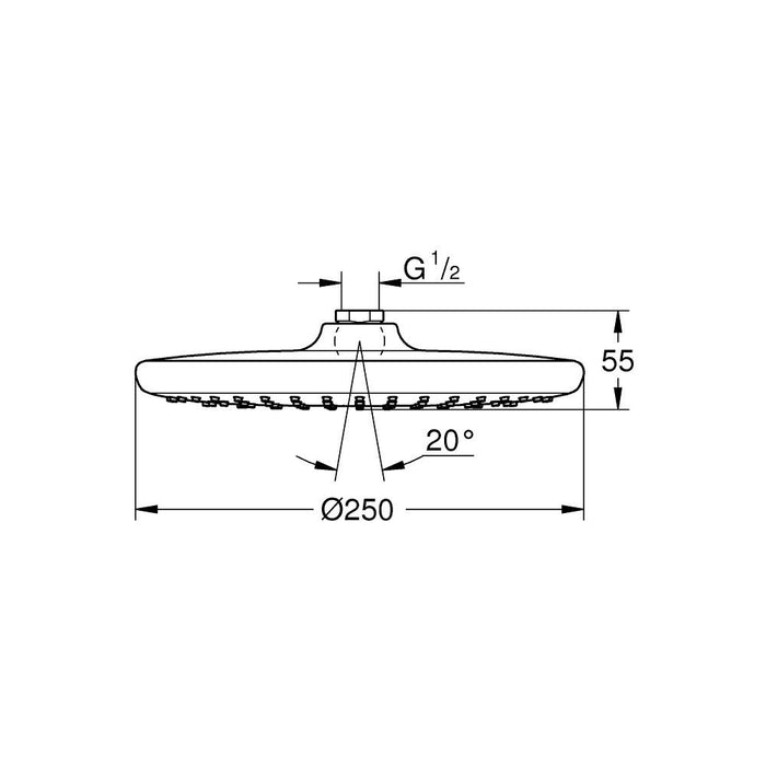 GROHE TUS RUZA 250 26666000 Tuš ruže Grohe 26666000 Madras doo Beograd