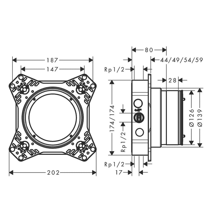 HANSGROHE IBOX UNIVERSAL 2 Basic set 01500180 Ugradne baterije Hansgrohe Madras doo Beograd