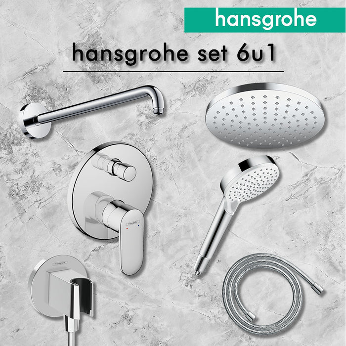 HANSGROHE SET 5U1 +HG BATERIJA ZA LAVABOO FOKUS 100 (13113) UGRADNI TUSEVI Hansgrohe HG13113 Madras doo Beograd