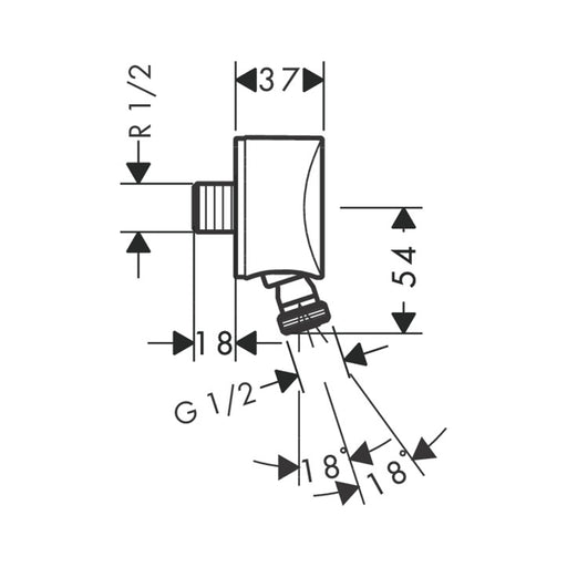 HANSGROHE ZIDNI PRIKLJUČAK CREVA FIXFIT 27506000 Uzidni priključak za tuš crevo Hansgrohe Madras doo Beograd