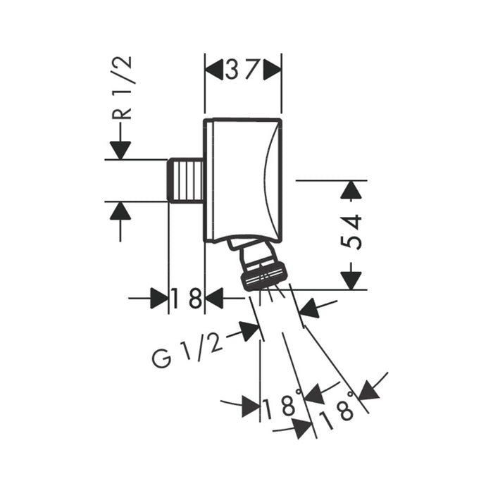 HANSGROHE ZIDNI PRIKLJUČAK CREVA FIXFIT 27506000 Uzidni priključak za tuš crevo Hansgrohe Madras doo Beograd
