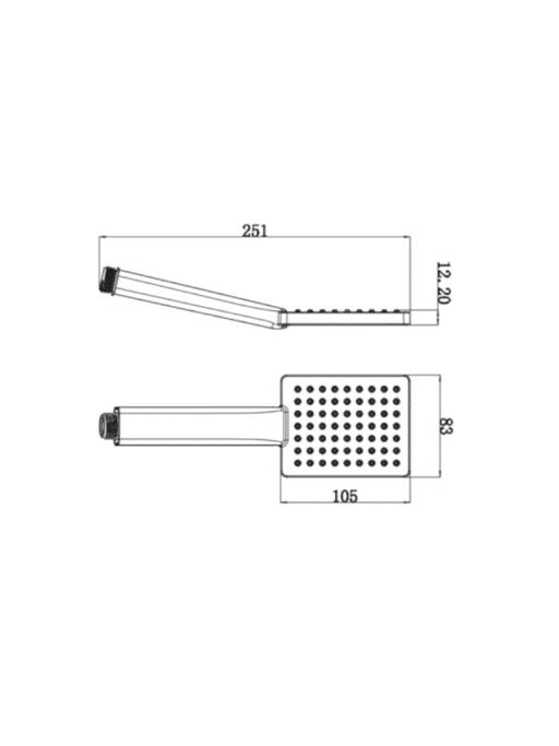 HERZ SQ a300B tuš ručica crna 12040B Tuš ručice HERZ Madras doo Beograd