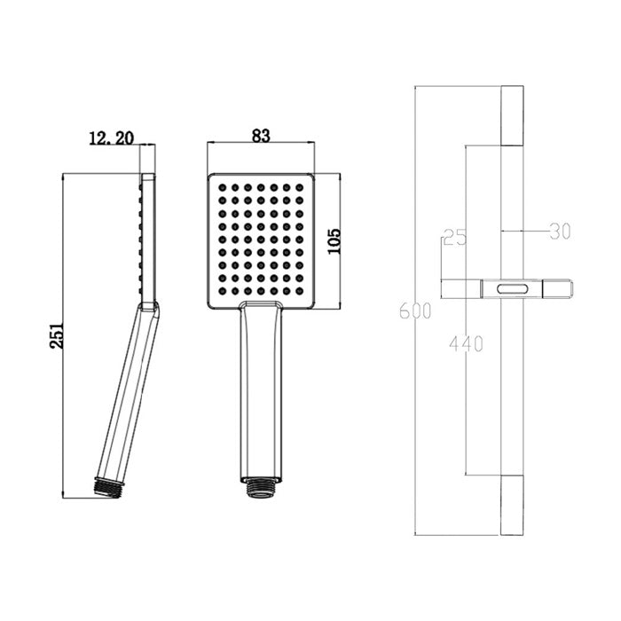 HERZ SQ black a407B klizna šipka set 12464B Klizne šipke HERZ Madras doo Beograd