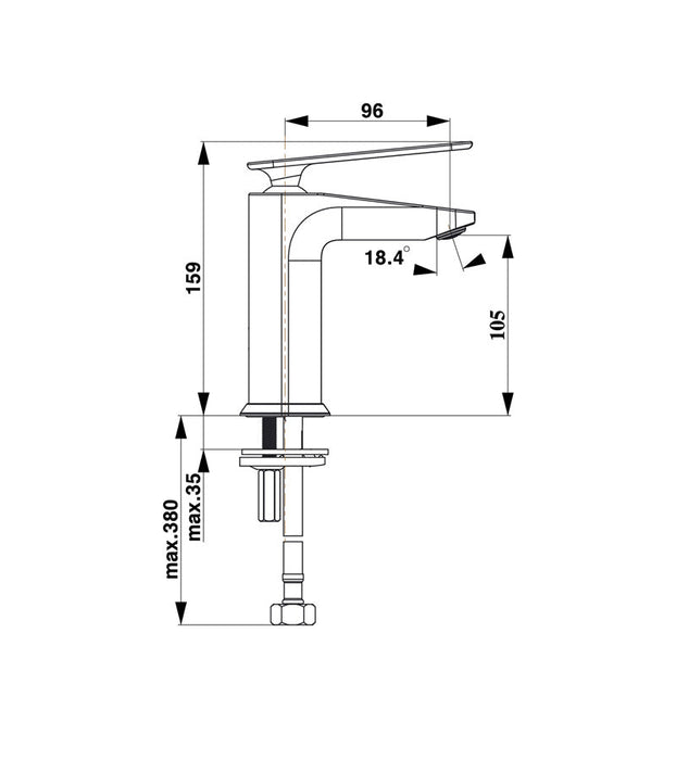 HERZ Zen u11B baterija za lavabo 00077B crna Baterije za lavabo Herz UH00077B Madras doo Beograd