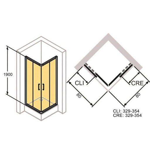 HUPPE ČETVRTASTA TUŠ KABINA 80X80cm VISINA 1900cm Tuš kabine Huppe Madras doo Beograd