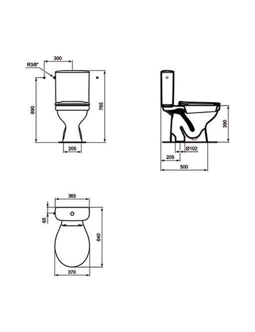 IDEAL STANDARD ALPHA monoblok simplon, sa daskom W010201 Monoblokovi Ideal Standard Madras doo Beograd