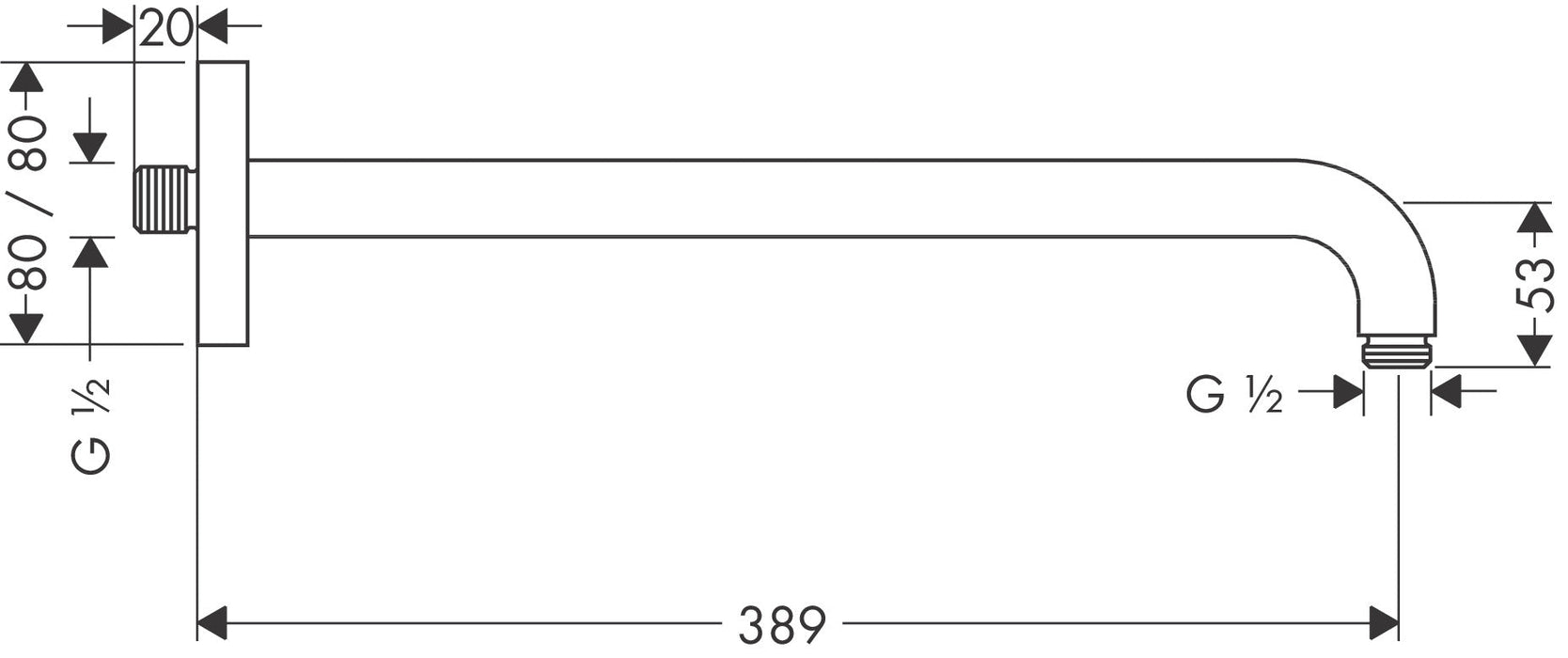 Izliv za tuš HANSGROHE 390mm (27446000) Držači ruže tuša - izlivi Hansgrohe Madras doo Beograd